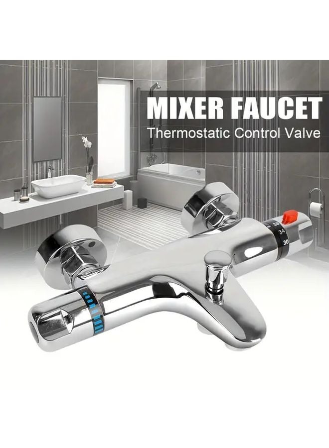 Wall Mounted Thermostatic Shower Faucet 20 50C Temperature Control H59 Copper Chrome Finish Mixer Tap - Image 1